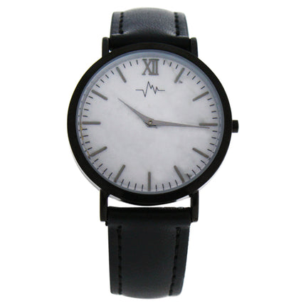 Andreas Osten AO-180 Hygge Women's Marble Dial Black Leather Strap Watch