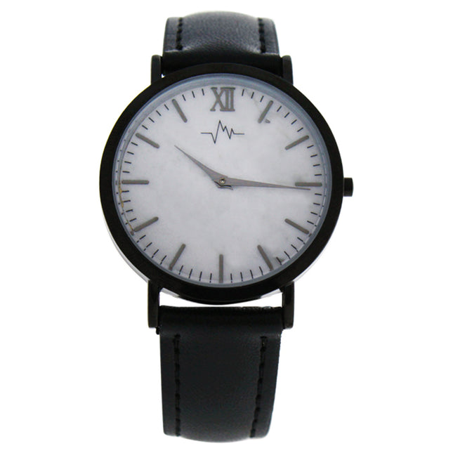 Andreas Osten AO-180 Hygge Women's Marble Dial Black Leather Strap Watch