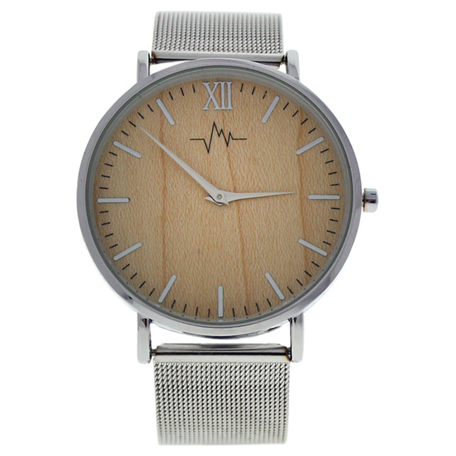 Andreas Osten Women's Silver/Wood Stainless Steel Mesh Bracelet Watch - AO-193 Hygge