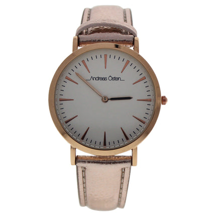 AO-196 Hygge Rose Gold/White Leather Strap Women's Watch by Andreas Osten
