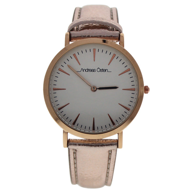 AO-196 Hygge Rose Gold/White Leather Strap Women's Watch by Andreas Osten
