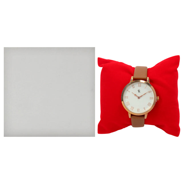 Charlotte Raffaelli La Basic Rose Gold-Brown Leather Strap Watch for Women - Elegant Timepiece for Everyday Wear