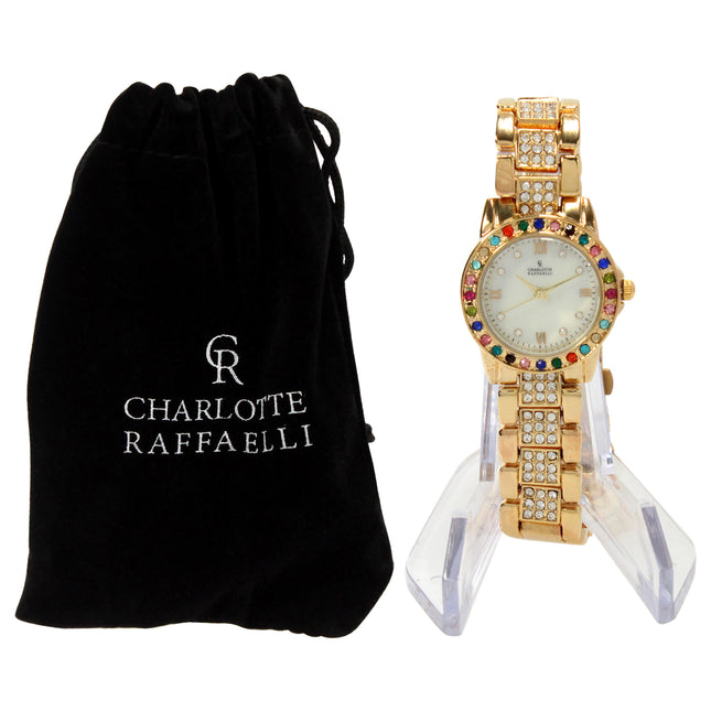 Charlotte Raffaelli Gold-Multicolor Stainless Steel Bracelet Watch for Women - Fashionable Timepiece for Her