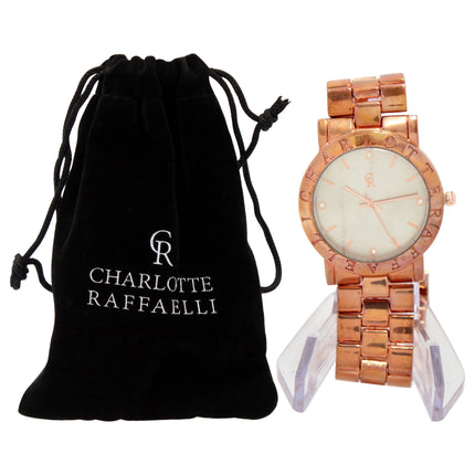 Charlotte Raffaelli Rose Gold Stainless Steel Bracelet Watch for Women - Elegant Timepiece for Every Occasion