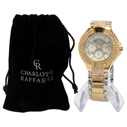 Charlotte Raffaelli Gold-Silver Stainless Steel Bracelet Watch for Women - Elegant Timepiece for Ladies