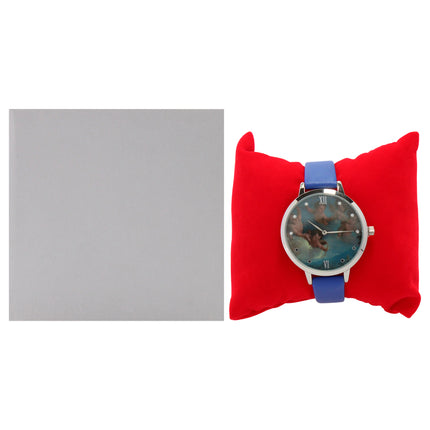 CRR007 La Romance Silver-Blue Leather Strap Watch by Charlotte Raffaelli for Women - Elegant Timepiece