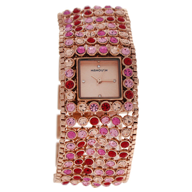 Manoush MSHMAP Marilyn Rose Gold/Fuchsia Stainless Steel Bracelet Watch for Women - Elegant Timepiece for Her