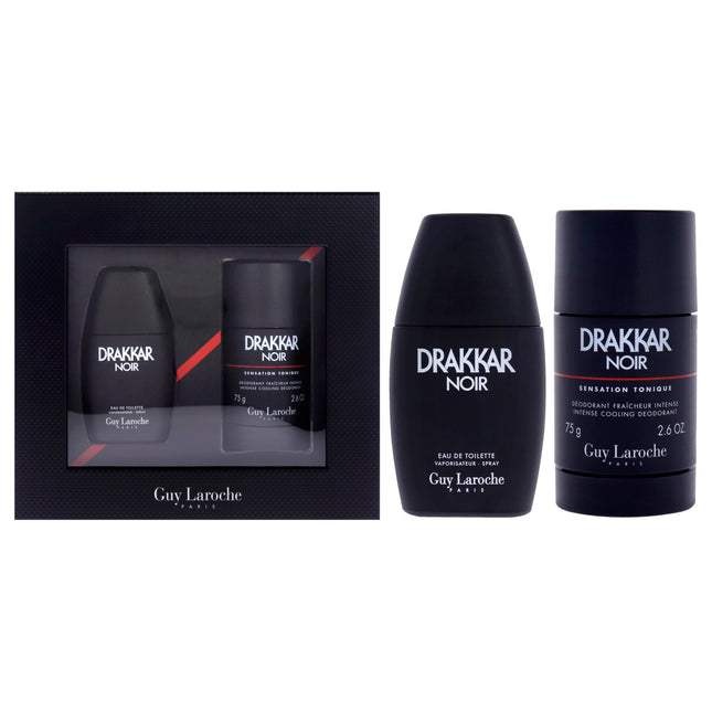 Drakkar Noir by Guy Laroche for Men 2 Pc Gift Set 1oz EDT Spray + 2.6oz Deodorant Stick