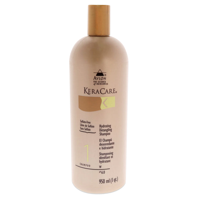KeraCare Hydrating Detangling Shampoo for Unisex - 32 oz by Avlon - Moisturizing Hair Cleanser