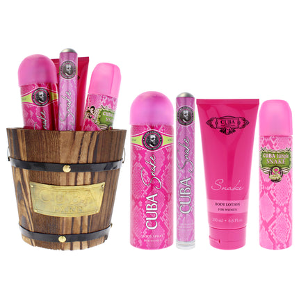 Cuba Jungle Snake for Women 4 Pc Gift Set - EDP Spray, Body Spray, Body Lotion
