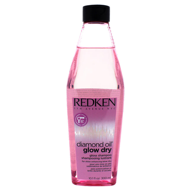 Redken Diamond Oil Glow Dry Gloss Shampoo for Unisex - 10.1 oz Shampoo - Enhance Shine and Smoothness for Glossy, Healthy Hair