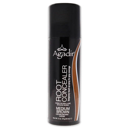 Agadir Root Concealer Temporary Touch Up Spray - Medium Brown for Unisex - 2 oz Hair Color - Cover Gray Roots Instantly!