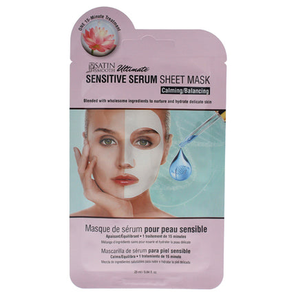 Satin Smooth Sensitive Serum Sheet Mask for Unisex - 0.84 oz Mask - Gentle Skincare Solution