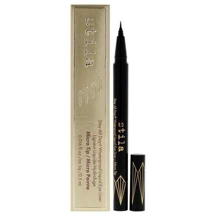 Stila Stay All Day Waterproof Liquid Eye Liner Micro Tip - Intense Black for Women - 0.016 oz Eyeliner, Long-Lasting Precision Point Makeup