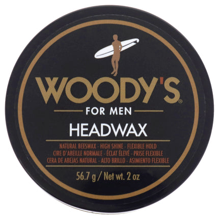 Woodys Headwax Natural Beeswax Pomade for Men - 2 oz - Smooth and Stylish Hairstyling