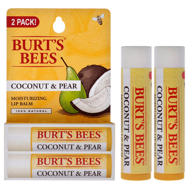 Burts Bees Coconut and Pear Moisturizing Lip Balm Twin Pack - 2 x 0.15 oz Lip Balm for Unisex