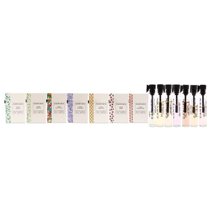 Carven Collection Mini Sampler Set for Women - 7 Pc Vial Set 0.05oz Paris Seville, Manille, Sao Paulo, Florence, Mascate, Izmir, Bangalore EDP Spray