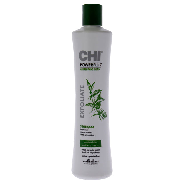 CHI Power Plus Exfoliate Shampoo 12 oz - Gentle Cleansing Shampoo for All Hair Types