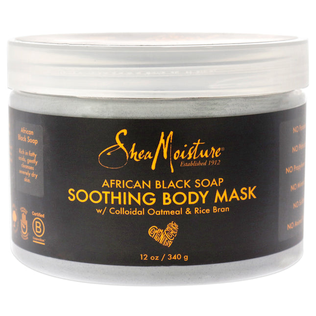 Shea Moisture African Black Soap Soothing Body Mask for Unisex - 12 oz Mask