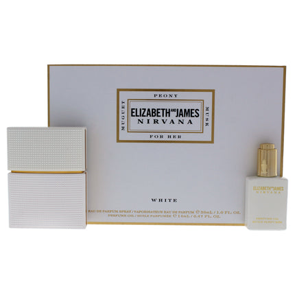 Nirvana White by Elizabeth and James for Women 2 Pc Gift Set: EDP Spray and Perfumed Oil - 1oz and 0.5oz