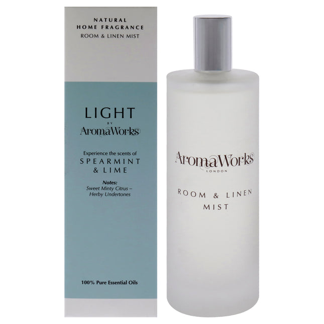 Aromaworks Light Room and Linen Mist - Spearmint and Lime Unisex Room Spray - 3.38 oz