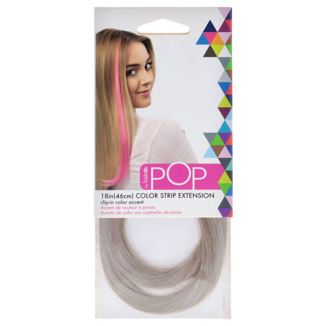 Get Silver Surprise with Pop Color Strip Hair Extension - 18 Inch Hairdo for Women