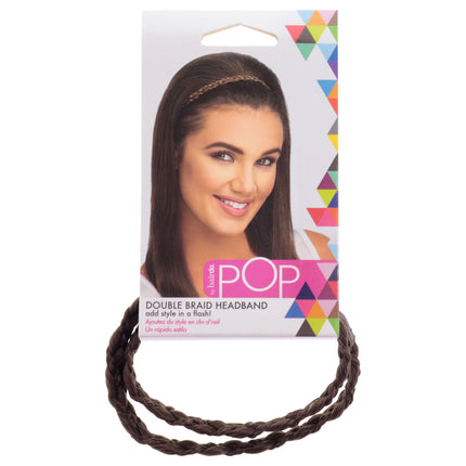 Pop Double Braid Headband in Chestnut by Hairdo for Women - Trendy Hair Accessory for Stylish Looks