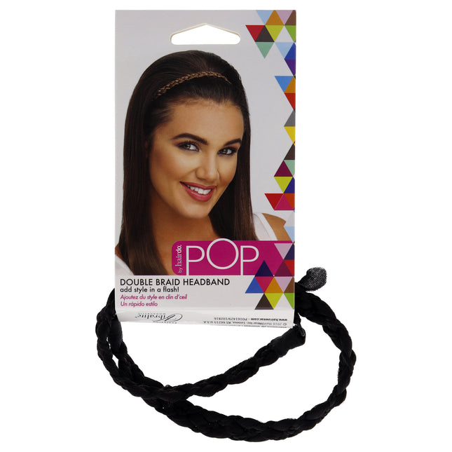 Hairdo Pop Double Braid Headband in Ebony - Stylish Hair Accessory for Women