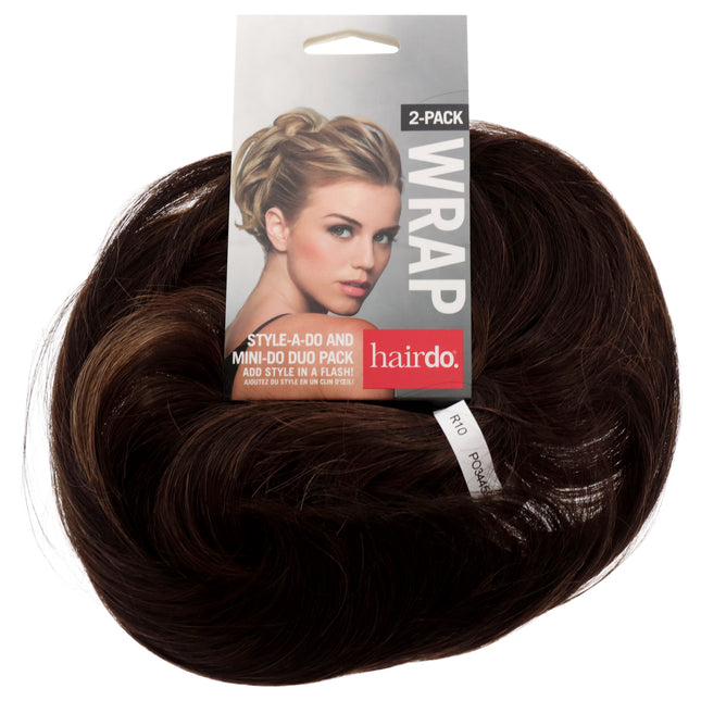 Get the Perfect Hair Wrap with Style-a-do And Mini-do Duo Pack in R10 Chestnut Light Brown for Women - 2 Pc Set