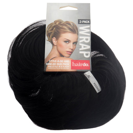 Hairdo Style-a-do And Mini-do Duo Pack - R2 Ebony for Women - 2 Pc Hair Wrap Set