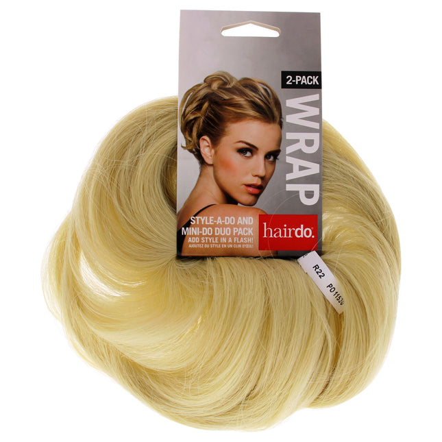 Get Stylish with Style-a-do And Mini-do Duo Pack in R22 Swedish Blonde - Two Piece Hair Wrap Set for Women
