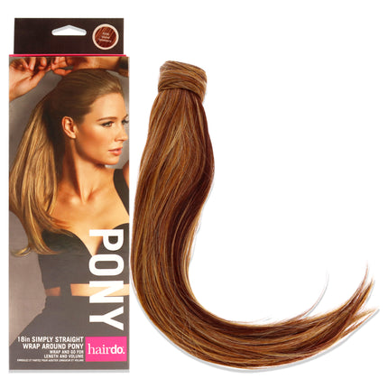 Get Effortlessly Glamorous Hair with Simply Straight Pony in Glazed Strawberry - 18 Inch Hair Extension for Women by Hairdo