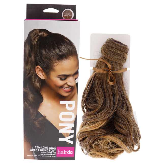 Get Effortlessly Chic Style with Wave Wrap Around Pony in R1416T Buttered Toast by Hairdo - 23 Inch Hair Extension for Women