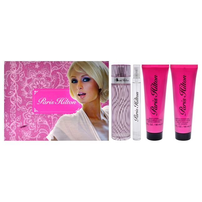 Paris Hilton 4 Piece Gift Set for Women - Includes Eau de Parfum Spray, Body Lotion, and Shower Gel