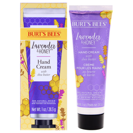 Burts Bees Lavender and Honey Hand Cream for Unisex - 1 oz Hand Cream - Moisturizing Hand Lotion with Soothing Lavender and Honey Infused Formula