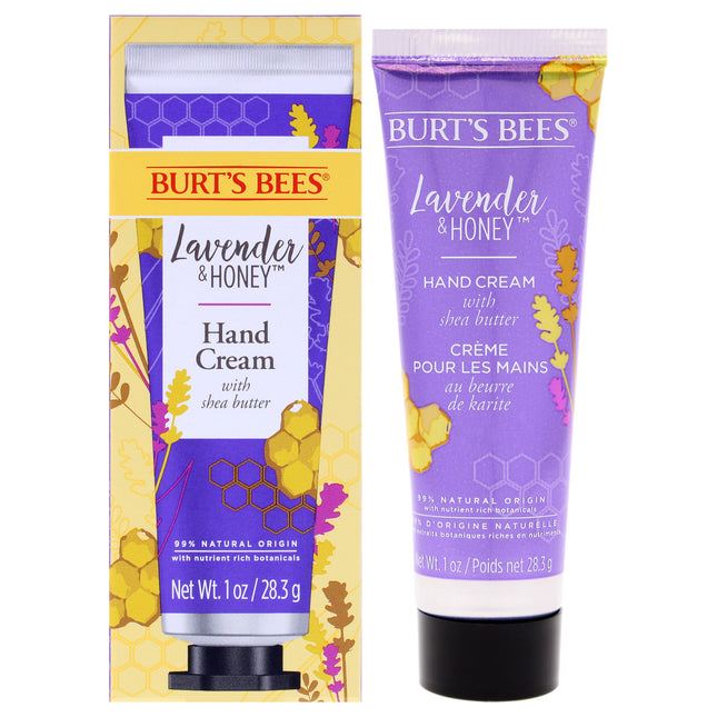 Burts Bees Lavender and Honey Hand Cream for Unisex - 1 oz Hand Cream - Moisturizing Hand Lotion with Soothing Lavender and Honey Infused Formula