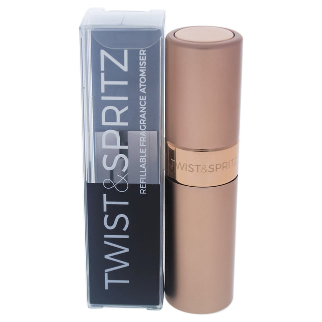 Rose Gold Twist and Spritz Atomiser for Women - 8 ml Refillable Spray (Empty)