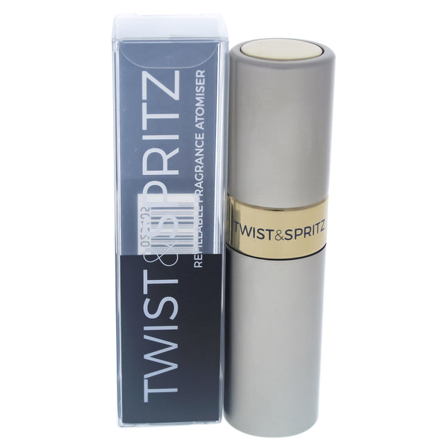 Twist and Spritz Atomiser - Silver for Women - 8 ml Refillable Spray (Empty) - Perfect for Travel and On-the-Go!