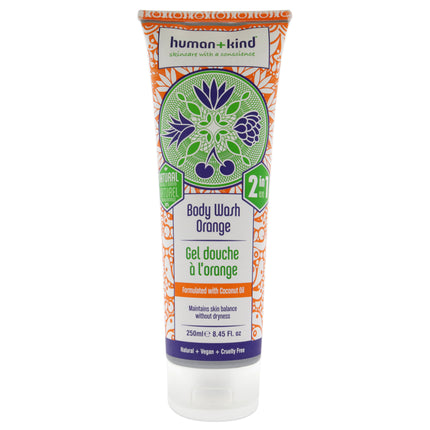 Human+Kind Orange Body Wash for Unisex - 8.45 oz, Hydrating and Refreshing Formula
