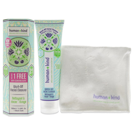 Human+Kind Wash-Off Facial Cleanser - Gentle Face Wash for All Skin Types - 3.38 oz