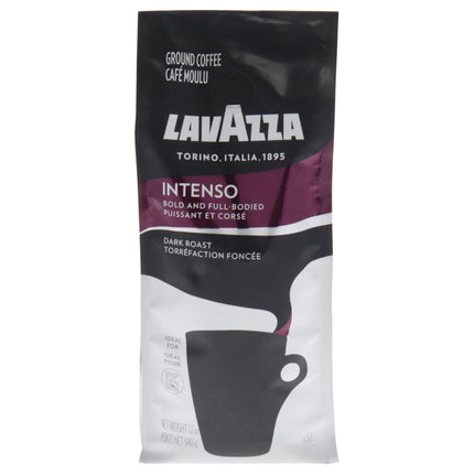 Lavazza Intenso Dark Roast Ground Coffee - Premium 12 oz Blend for an Unforgettable Morning Kick