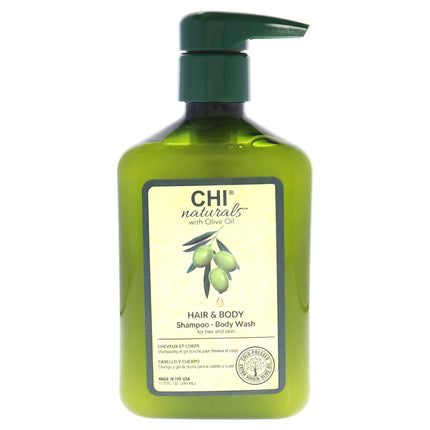 Olive Naturals Hair and Body Shampoo Body Wash by CHI for Unisex - 11.5 oz - Soothe and Hydrate Your Skin and Hair
