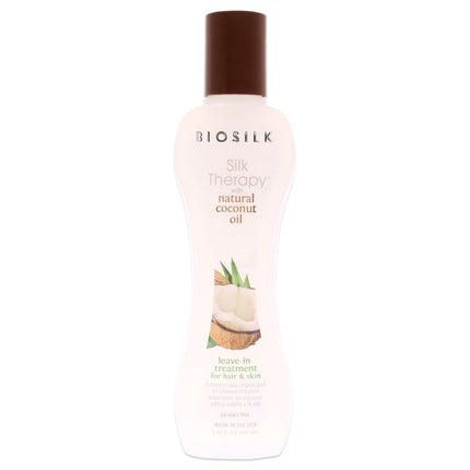 Biosilk Silk Therapy with Organic Coconut Oil Leave-In Treatment for Unisex - 5.64 oz Treatment