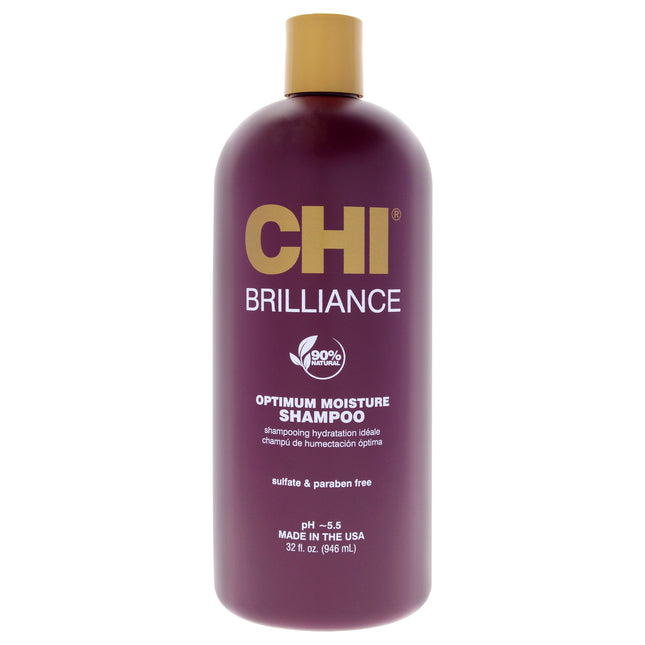 CHI Deep Brilliance Optimum Moisture Shampoo for Unisex - 32 oz (946ml) - Moisturizing and Nourishing Hair Cleanser