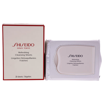 Shiseido Refreshing Cleansing Sheet for Unisex - 30 Count Wipes