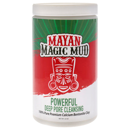 Powerful Deep Pore Cleansing Calcium Bentonite Clay by Mayan Magic Mud - 32 oz Unisex Cleanser
