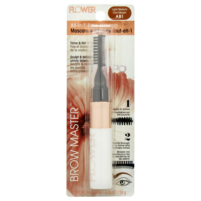 Flower Beauty Brow Master All-In-1 Brow Mascara in AB1 Light Medium for Women - 0.35 oz Eyebrow Mascara