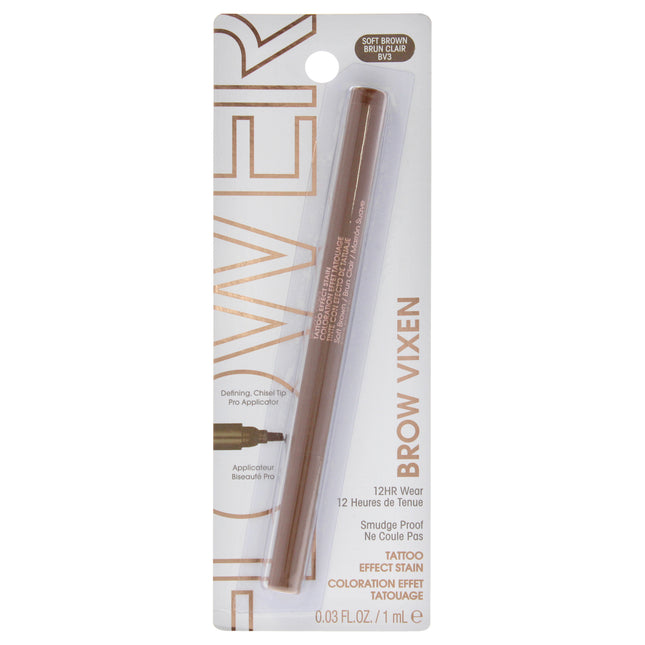 Flower Beauty Brow Vixen Tattoo Effect Brow Stain in Soft Brown - 0.03 oz Eyebrow Solution for Women