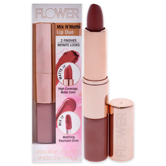 Flower Beauty Mix N Matte Lip Duo in Honey Nude for Women - Includes Lipstick and Lip Gloss - 0.12 oz, 0.19 oz