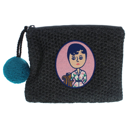 Ooh Lala PomPom Pouch by Aurore and Jean Paul Knit for Women - Stylish Bag for Everyday Use